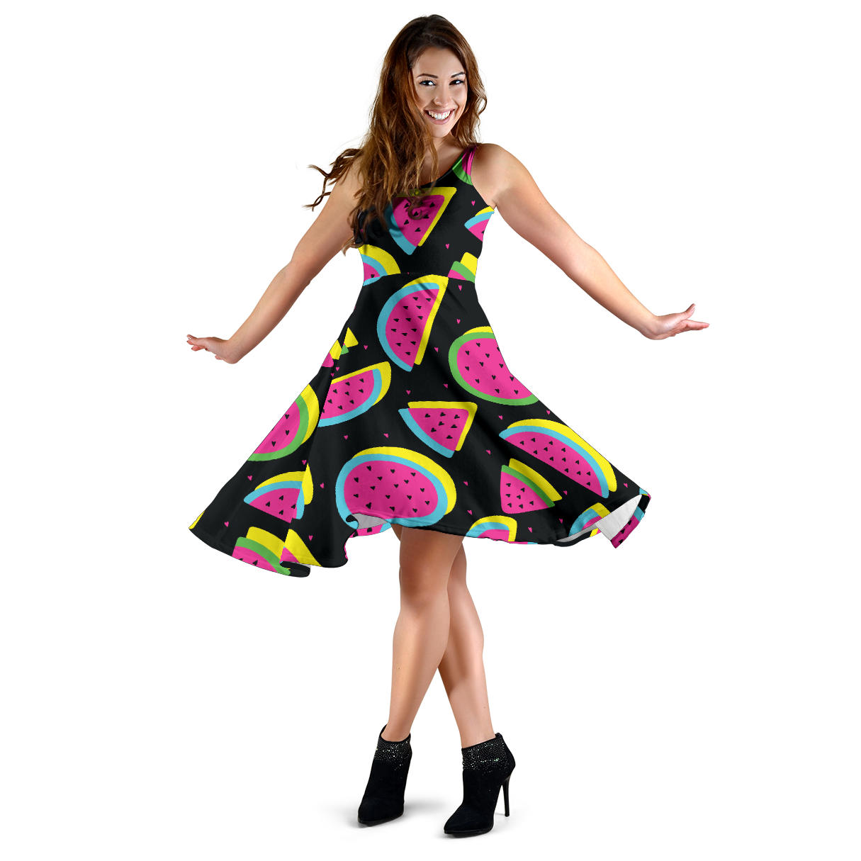 Watermelon Pattern Print Design WM07 Midi Dress