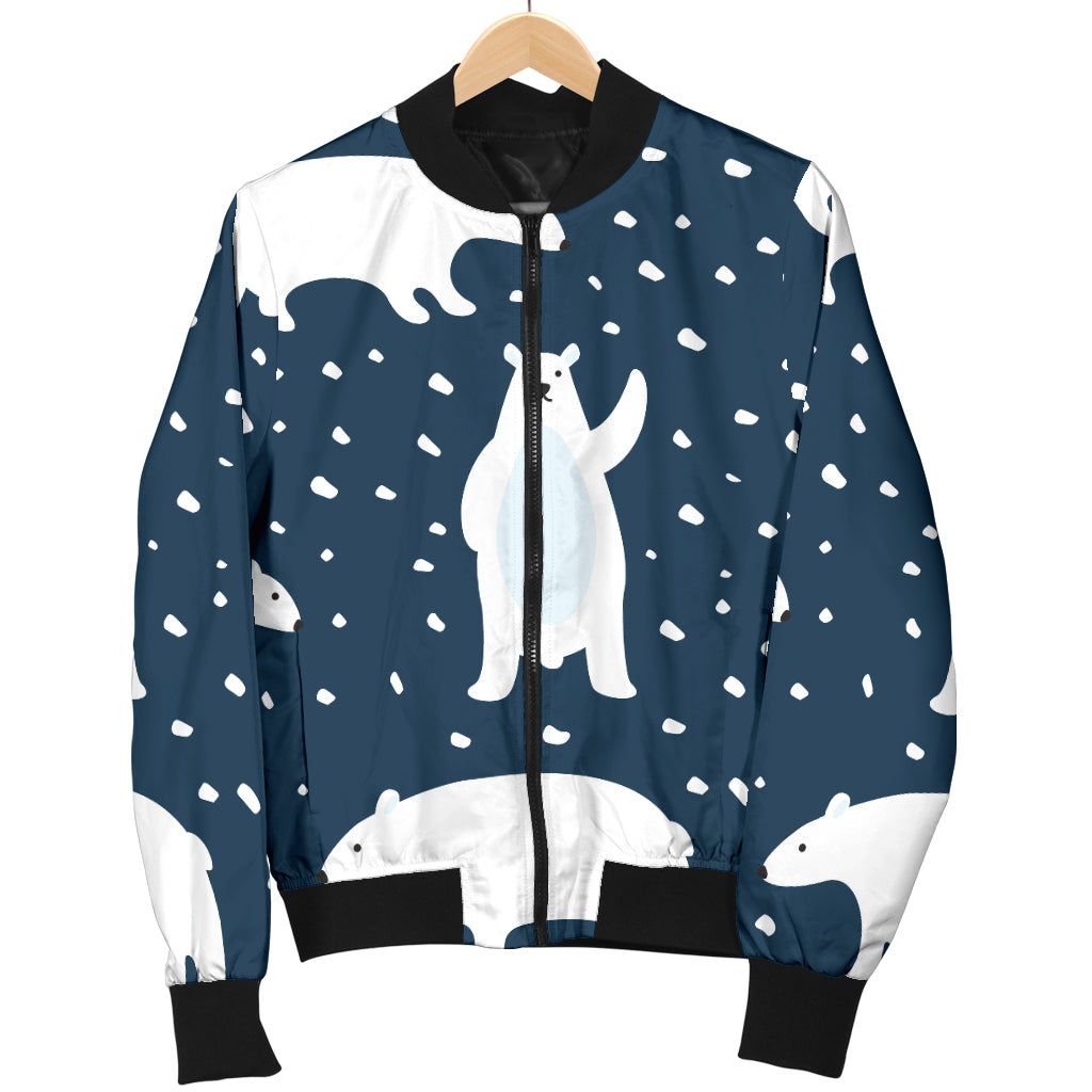 Polar Bear Pattern Print Design A02 Women's Bomber Jacket