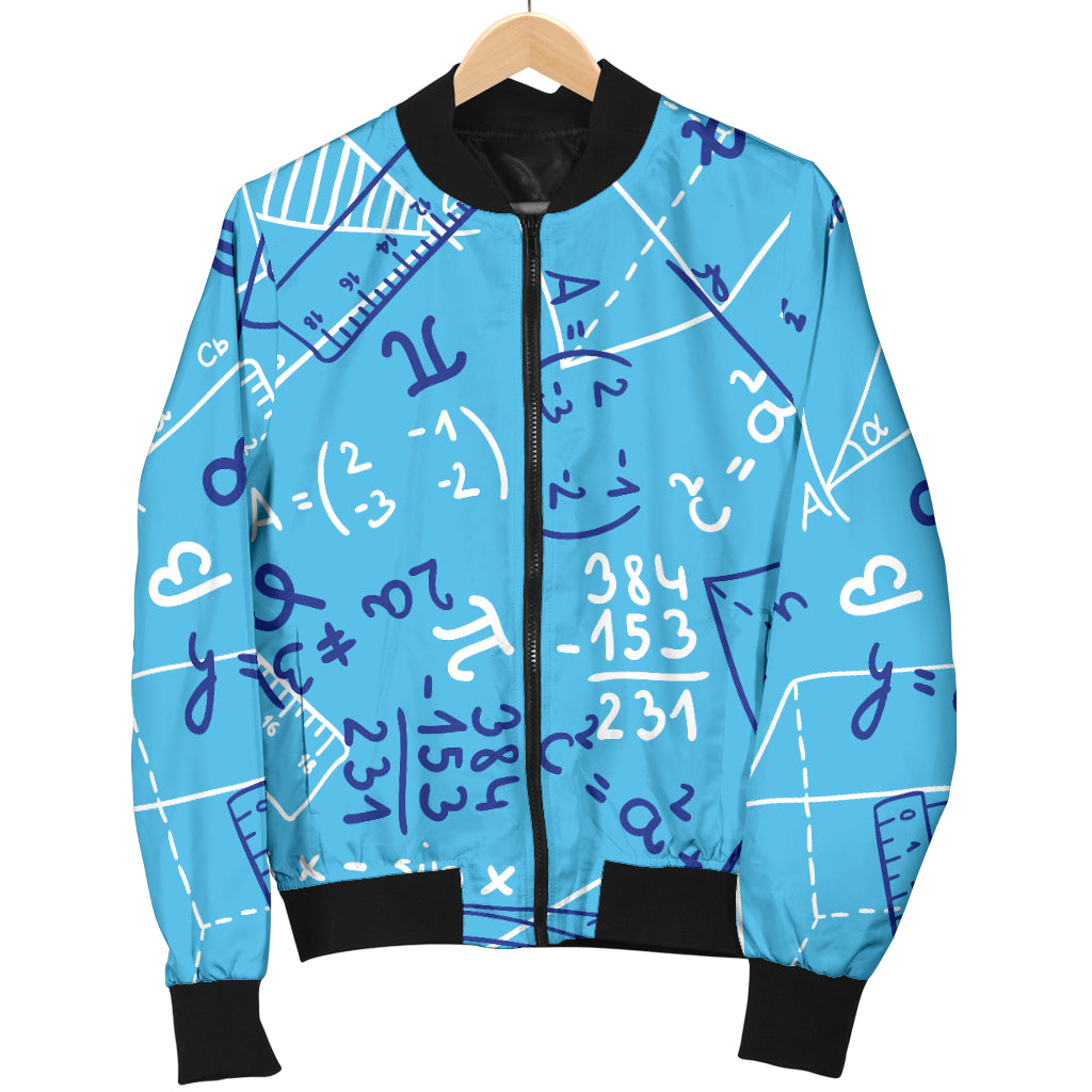 Math Pattern Print Design 02 Women's Bomber Jacket