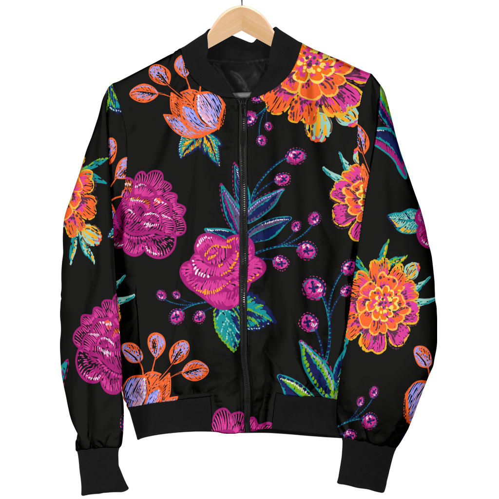Marigold Pattern Print Design MR02 Men Bomber Jacket