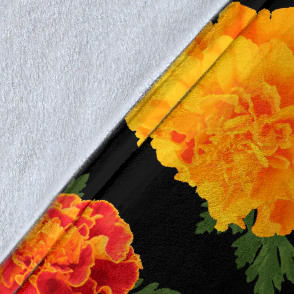 Marigold Pattern Print Design MR05 Fleece Blanket