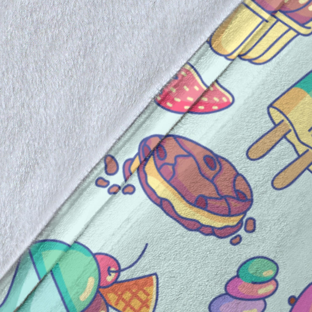 Ice Cream Pattern Print Design IC02 Fleece Blanket