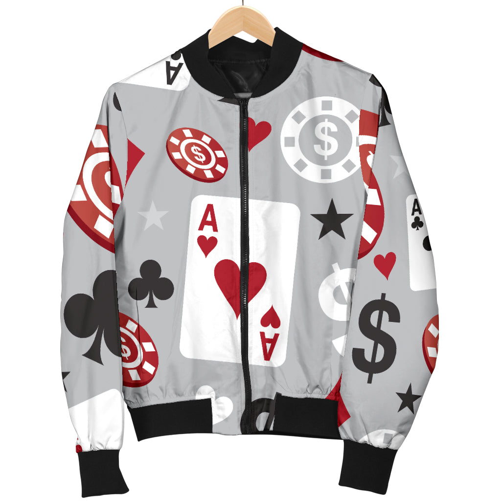 Casino Pattern Print Design 01 Women's Bomber Jacket