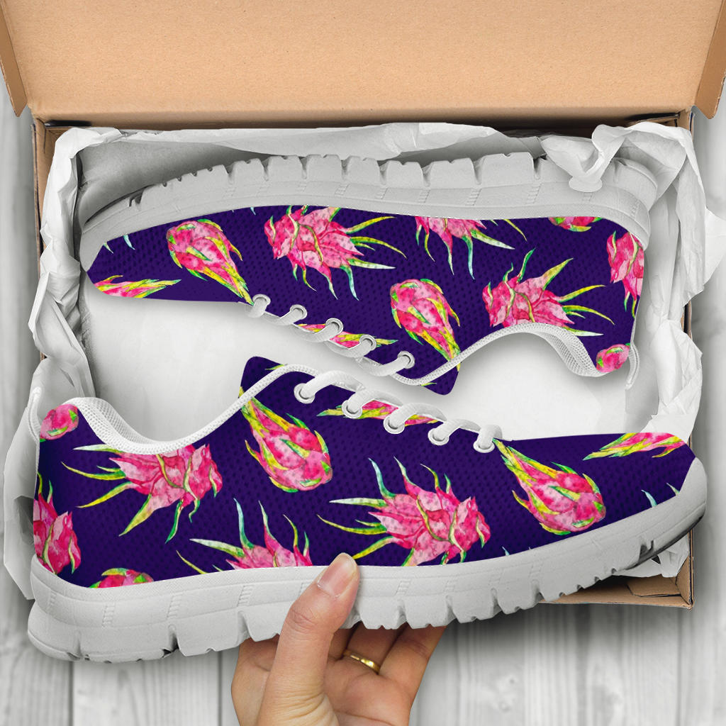 Dragonfruit Pattern Print Design DF02 Sneakers White Bottom Shoes