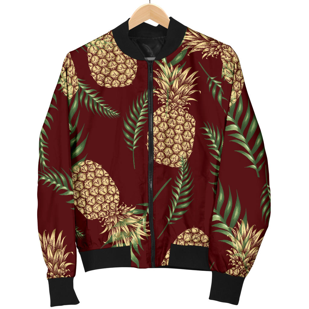 Pineapple Pattern Print Design PP013 Women Bomber Jacket