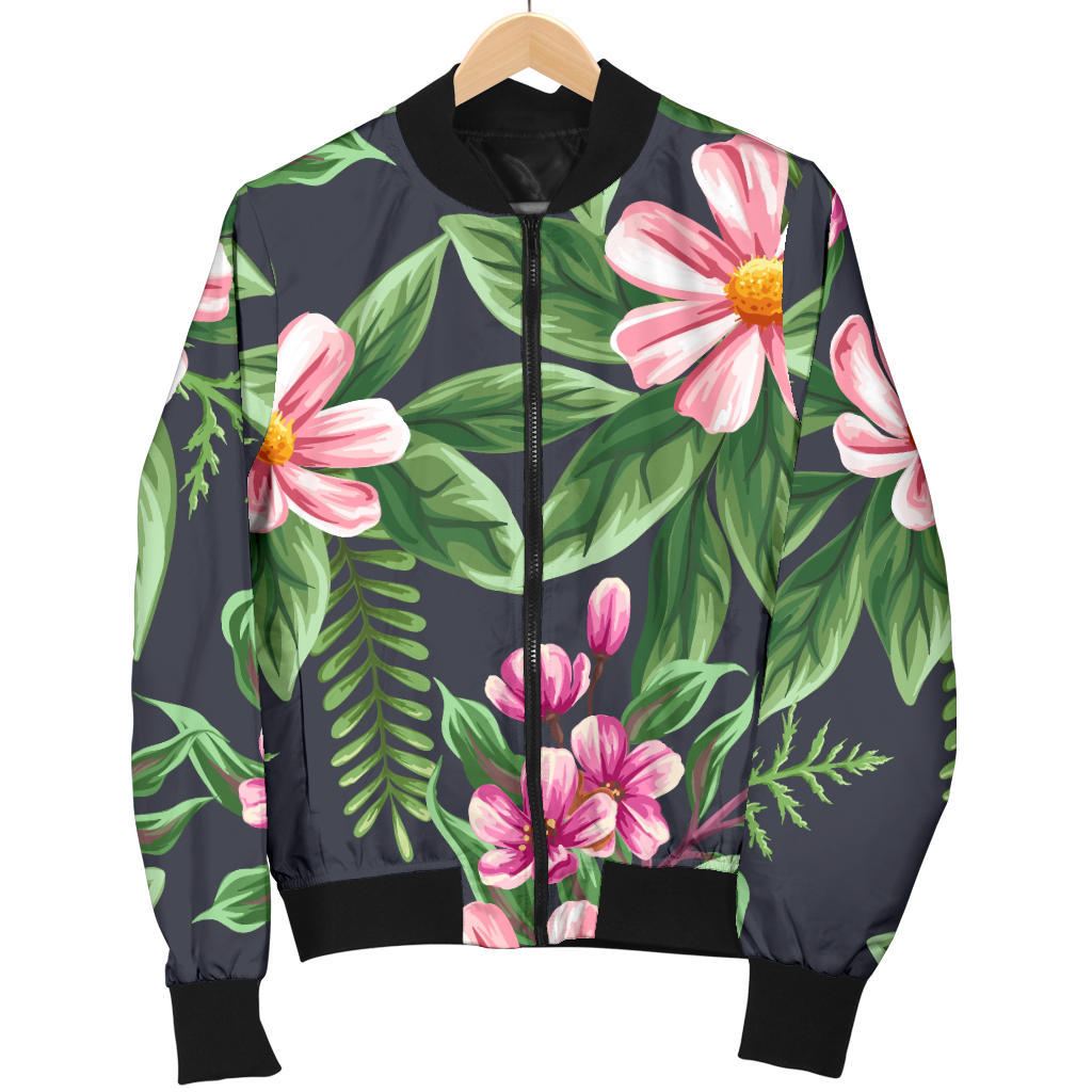 Summer Floral Pattern Print Design SF010 Women Bomber Jacket
