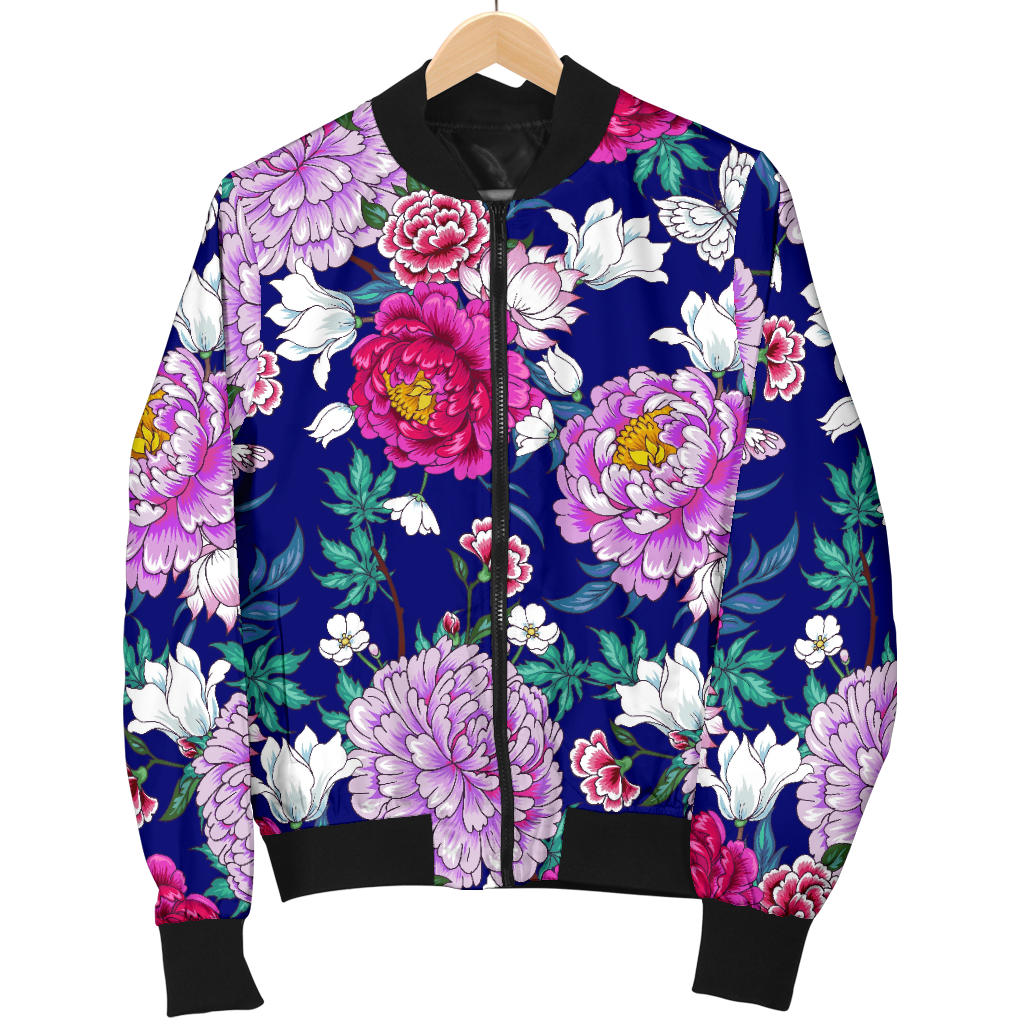 Dahlia Pattern Print Design DH013 Men Bomber Jacket