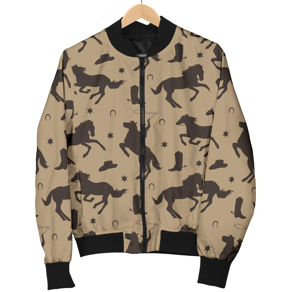 Cowboy Pattern Print Design 05 Women's Bomber Jacket