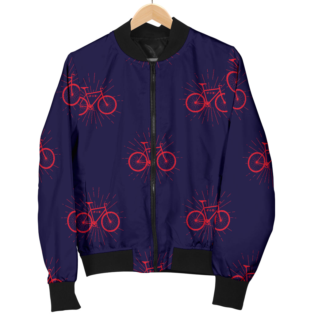 Bicycle Pattern Print Design 01 Women's Bomber Jacket