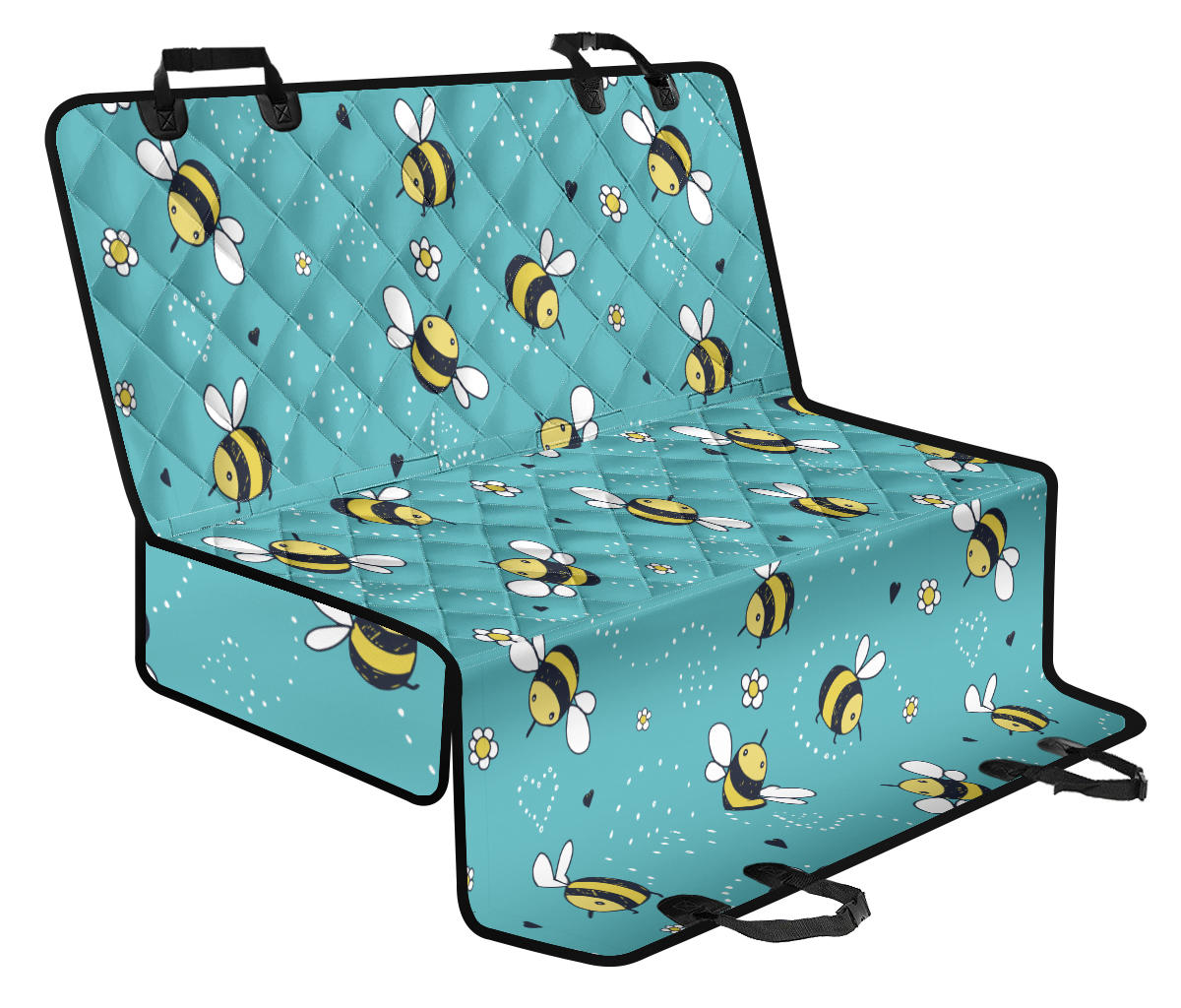 Bee Pattern Print Design BEE02 Rear Dog Seat Cover
