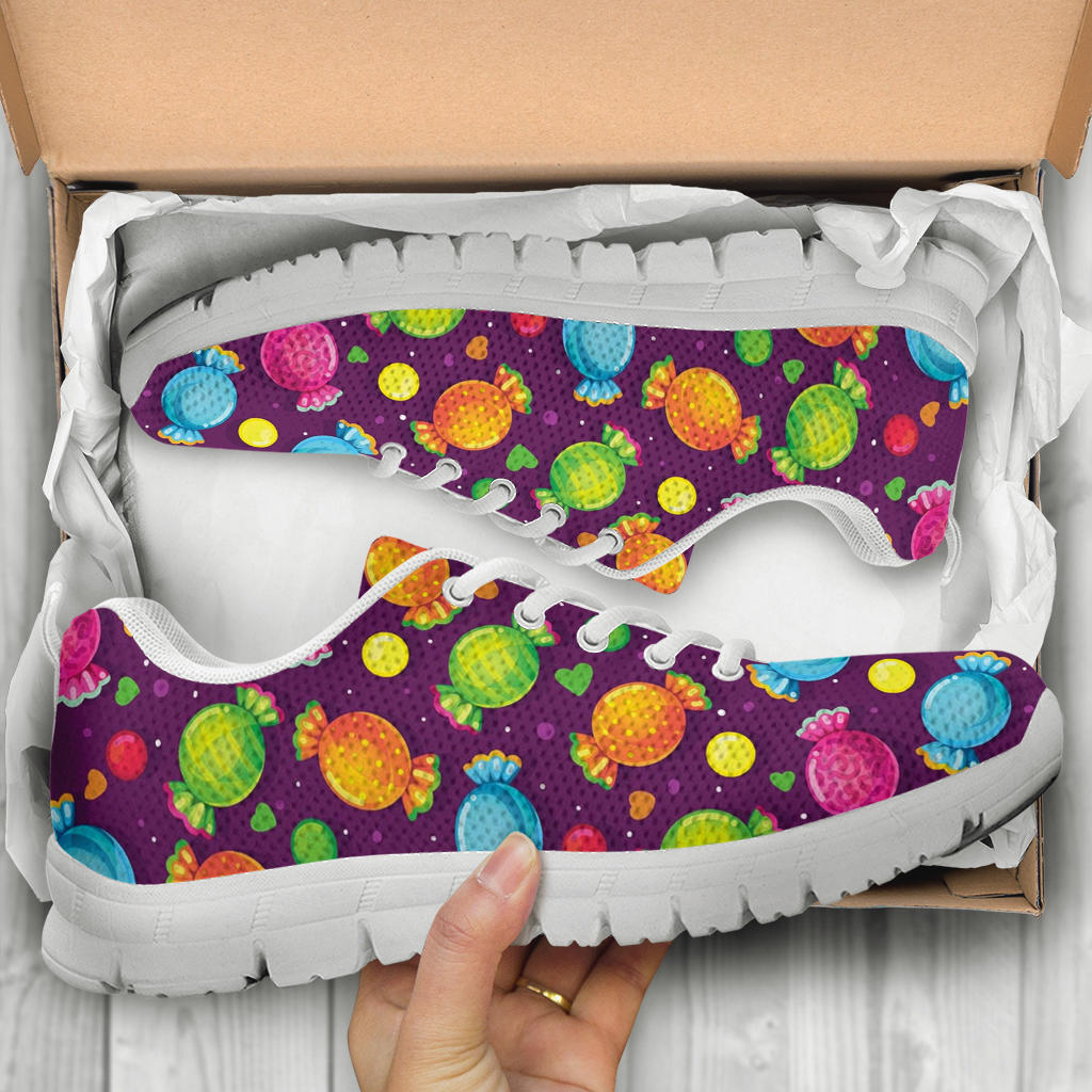 Candy Pattern Print Design CA05 Sneakers White Bottom Shoes
