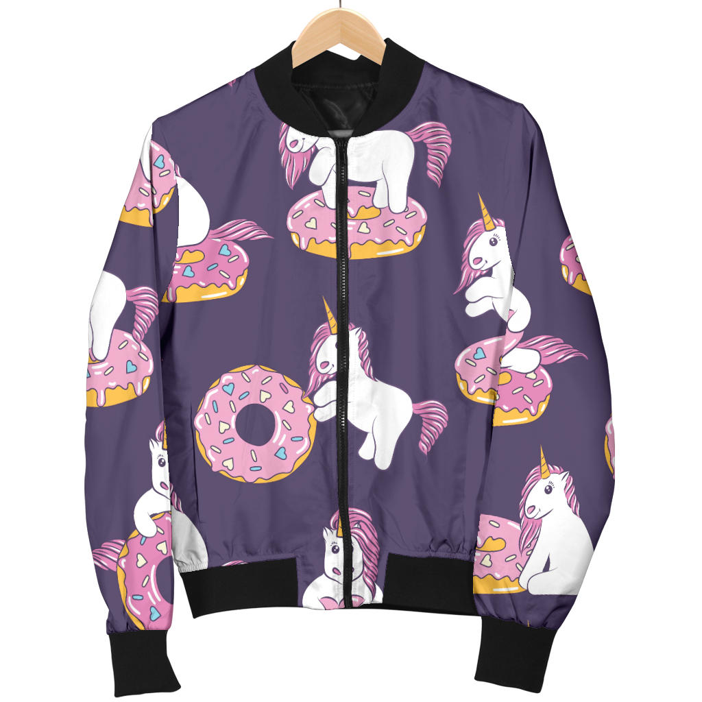 Donut Unicorn Pattern Print Design DN011 Men Bomber Jacket