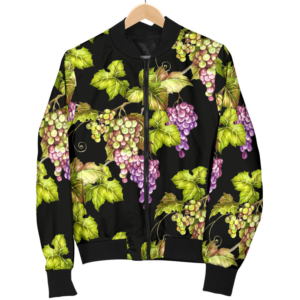 Grape Pattern Print Design GP04 Men Bomber Jacket