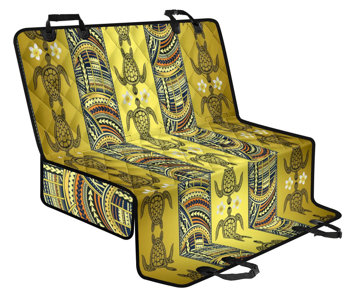 Polynesian Turtle Hawaiian Design Print Rear Dog Seat Cover