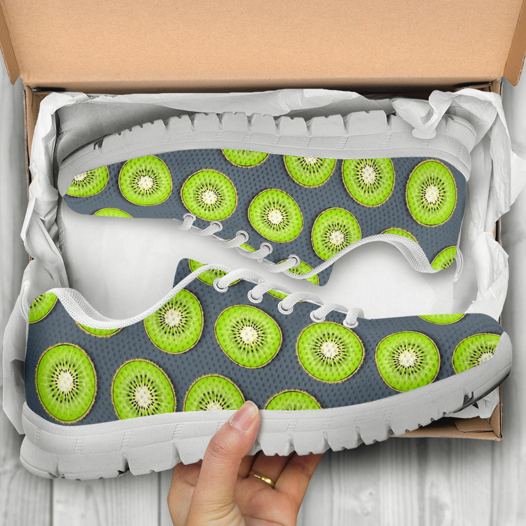 Kiwi Pattern Print Design KW06 Sneakers White Bottom Shoes