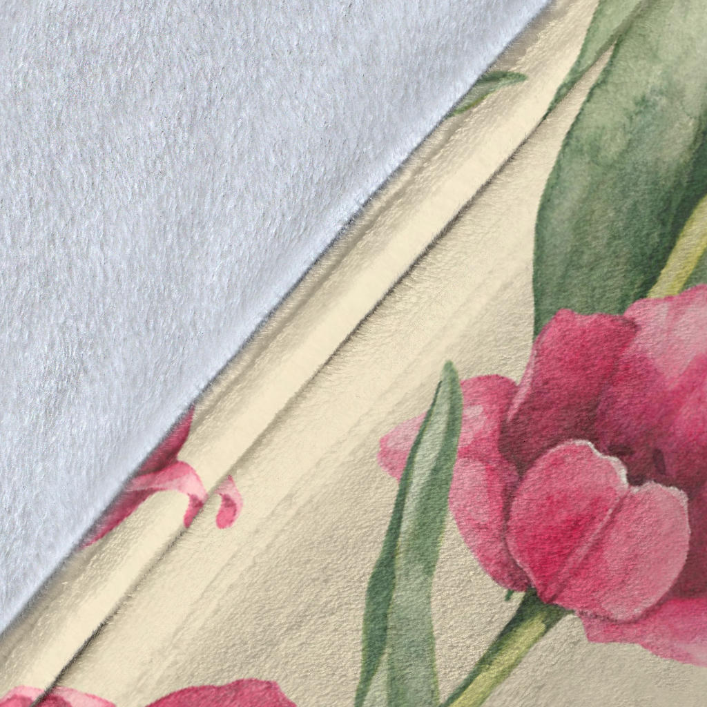 Tulip Pink Pattern Print Design TP06 Fleece Blanket