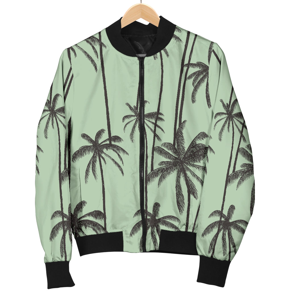 Palm Tree Pattern Print Design A04 Women's Bomber Jacket