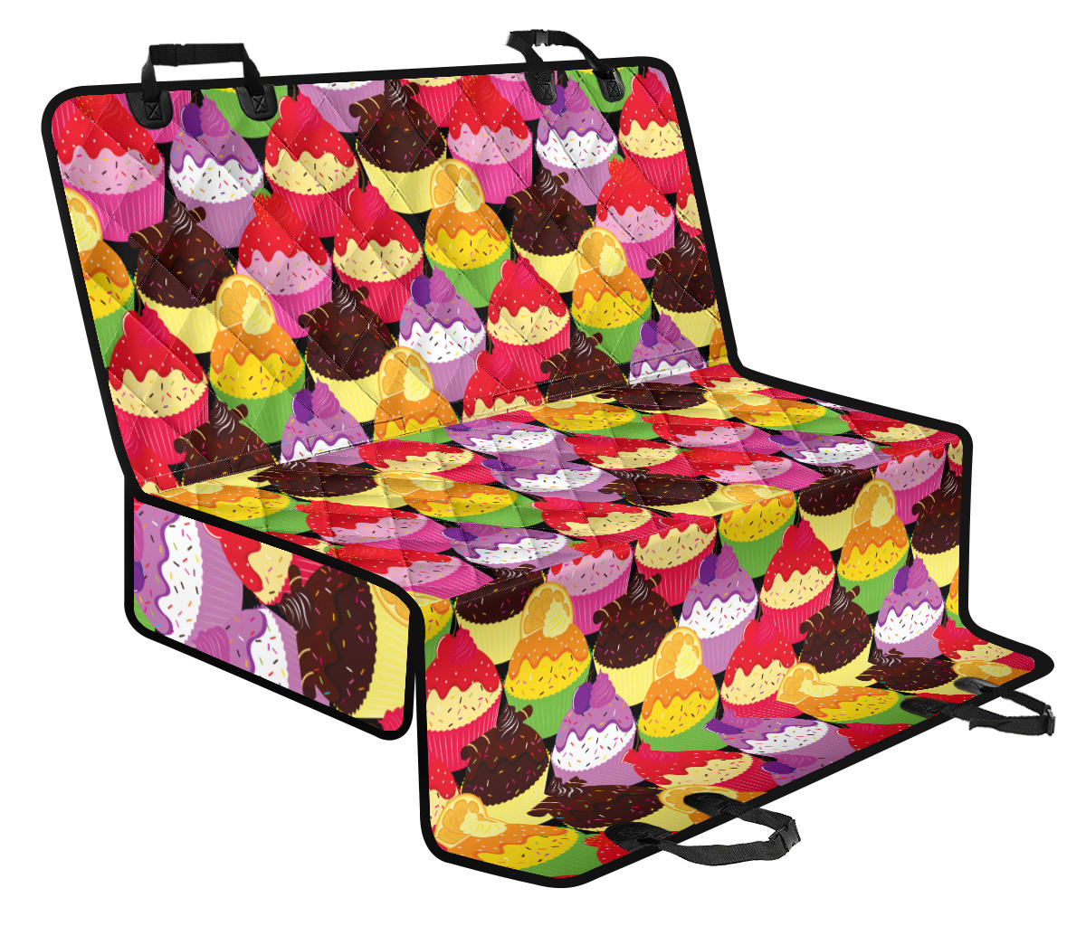Cupcake Pattern Print Design CP02 Rear Dog Seat Cover