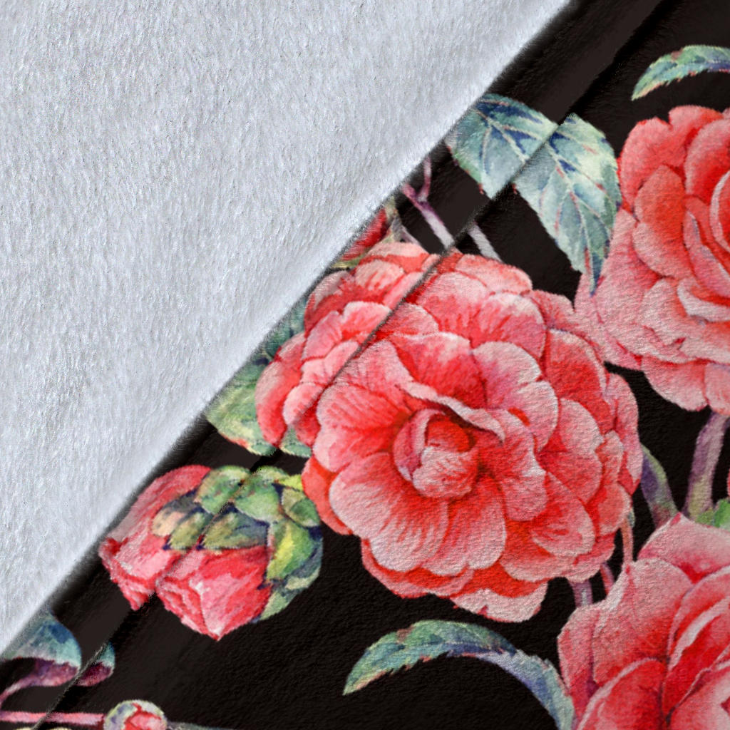 Camellia Pattern Print Design CM03 Fleece Blanket