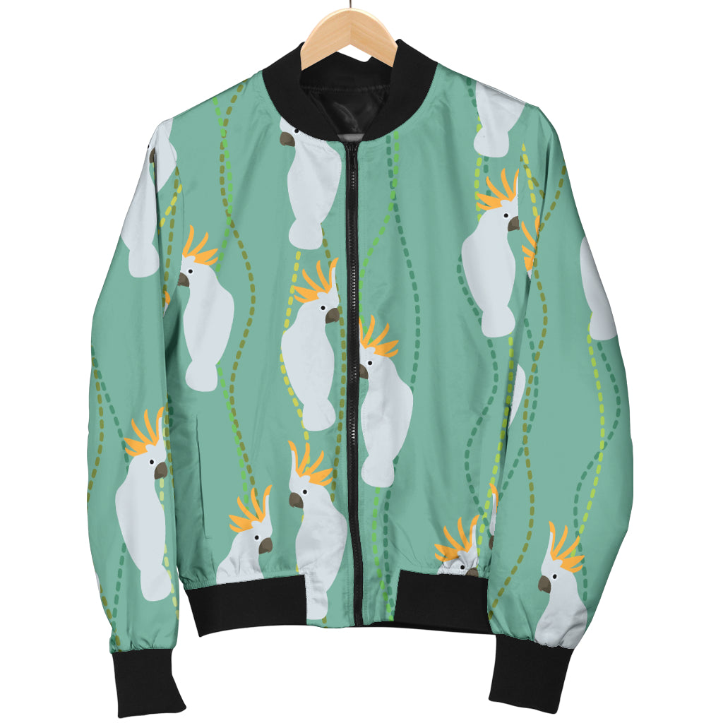 Cockatoo Pattern Print Design 01 Women's Bomber Jacket