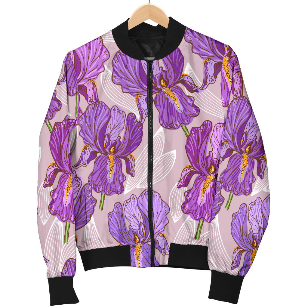 Iris Pattern Print Design IR05 Men Bomber Jacket