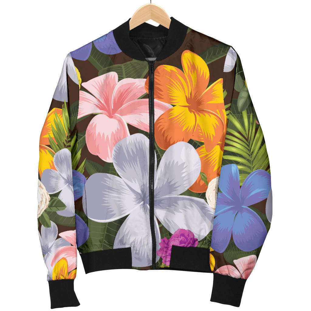 Plumeria Pattern Print Design PM03 Women Bomber Jacket