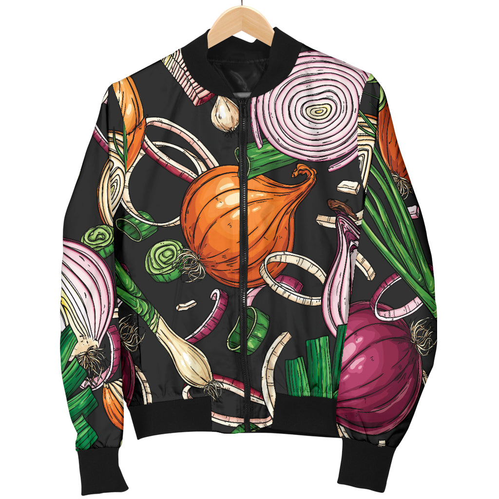Onion Pattern Print Design A03 Women's Bomber Jacket