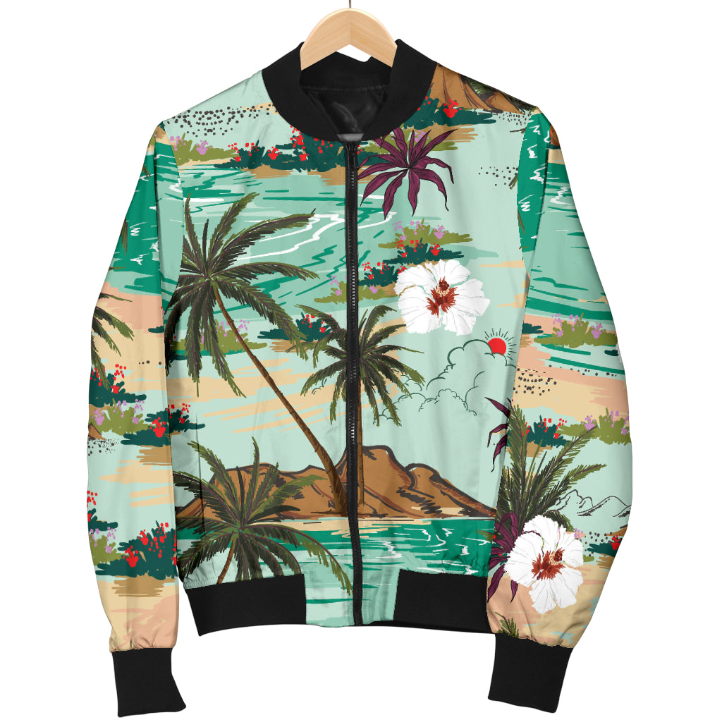 Pacific island Pattern Print Design A03 Women's Bomber Jacket