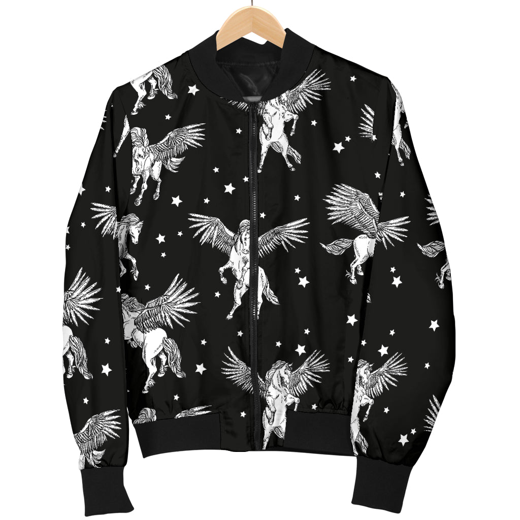 Pegasus Pattern Print Design 01 Women's Bomber Jacket