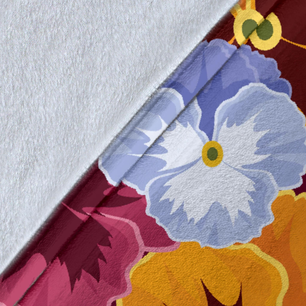 Pansy Pattern Print Design PS01 Fleece Blanket