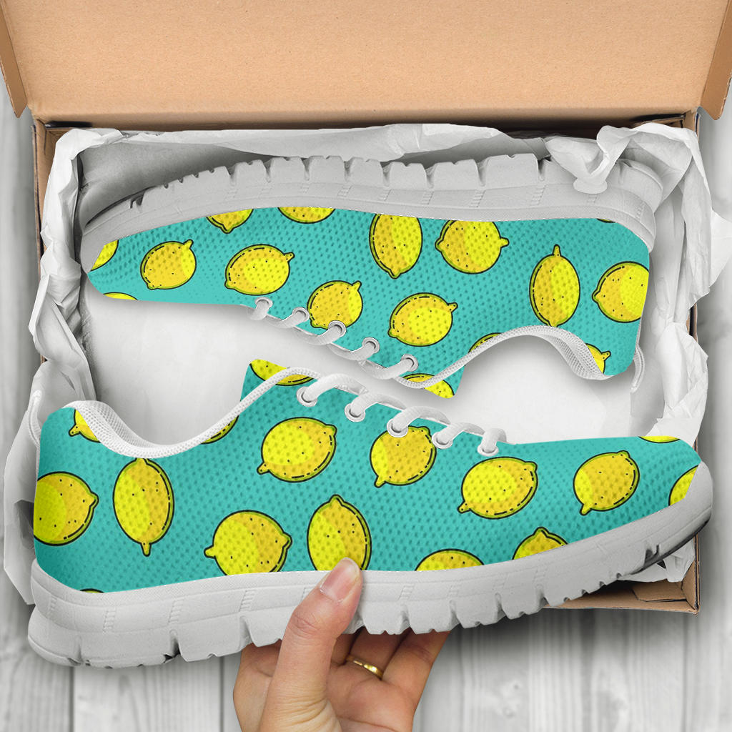 Lemon Pattern Print Design LM04 Sneakers White Bottom Shoes