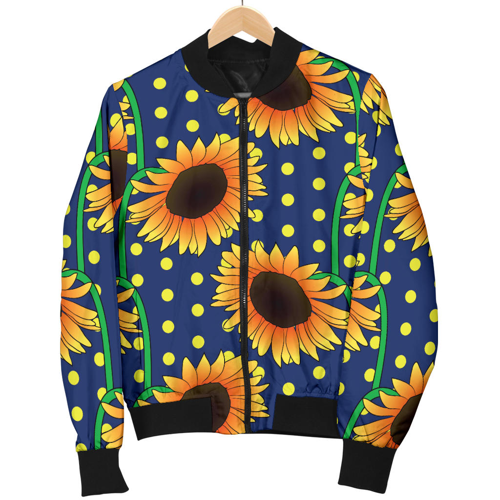 Sunflower Pattern Print Design SF03 Men Bomber Jacket