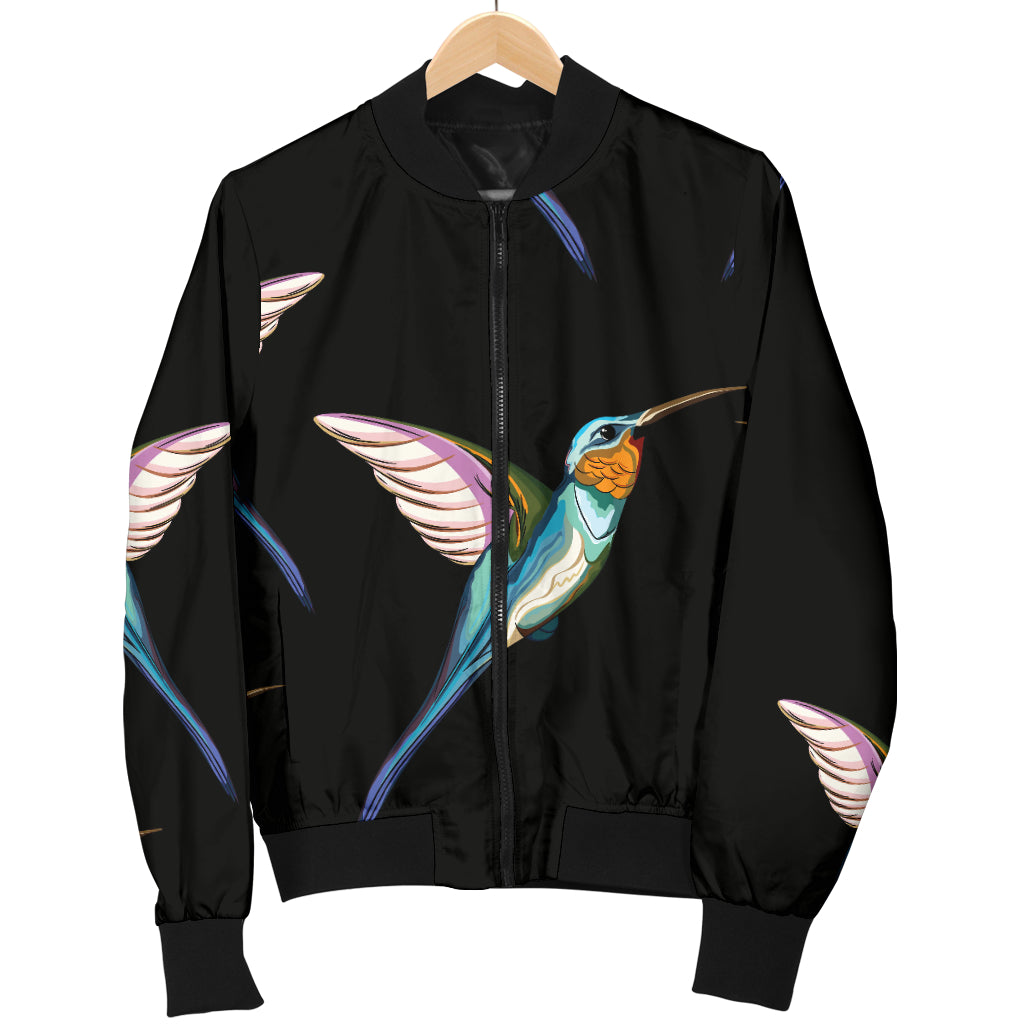 Hummingbird Pattern Print Design 06 Women's Bomber Jacket