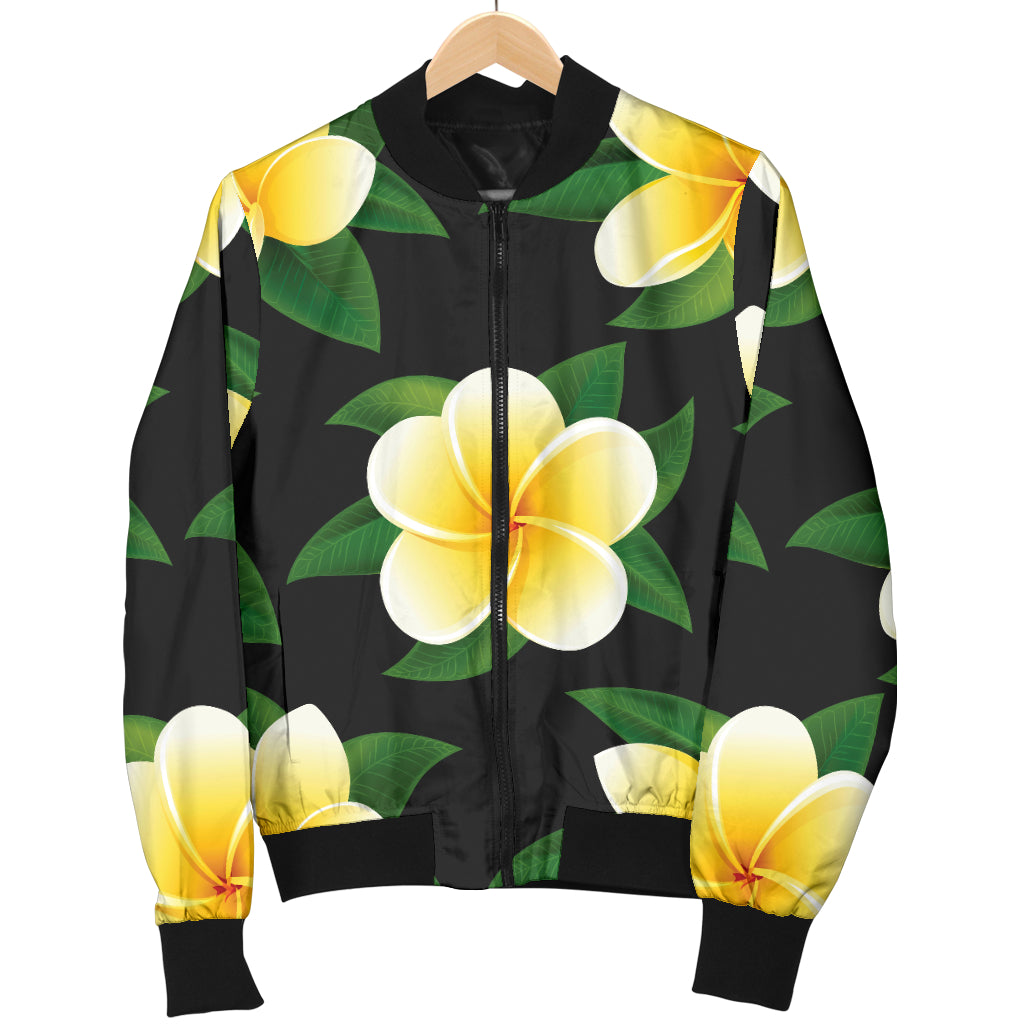 Plumeria Pattern Print Design A03 Women's Bomber Jacket