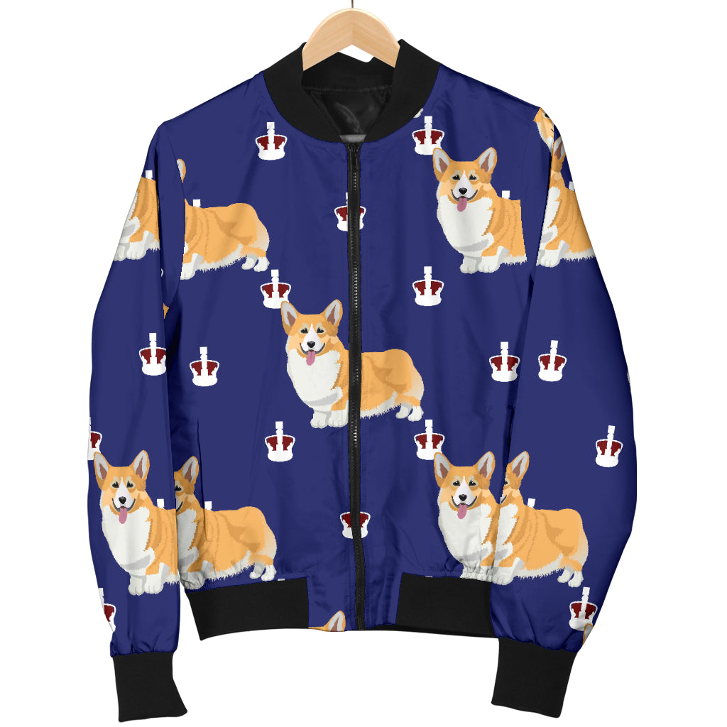 Pembroke Welsh Corgis Pattern Print Design A07 Women's Bomber Jacket