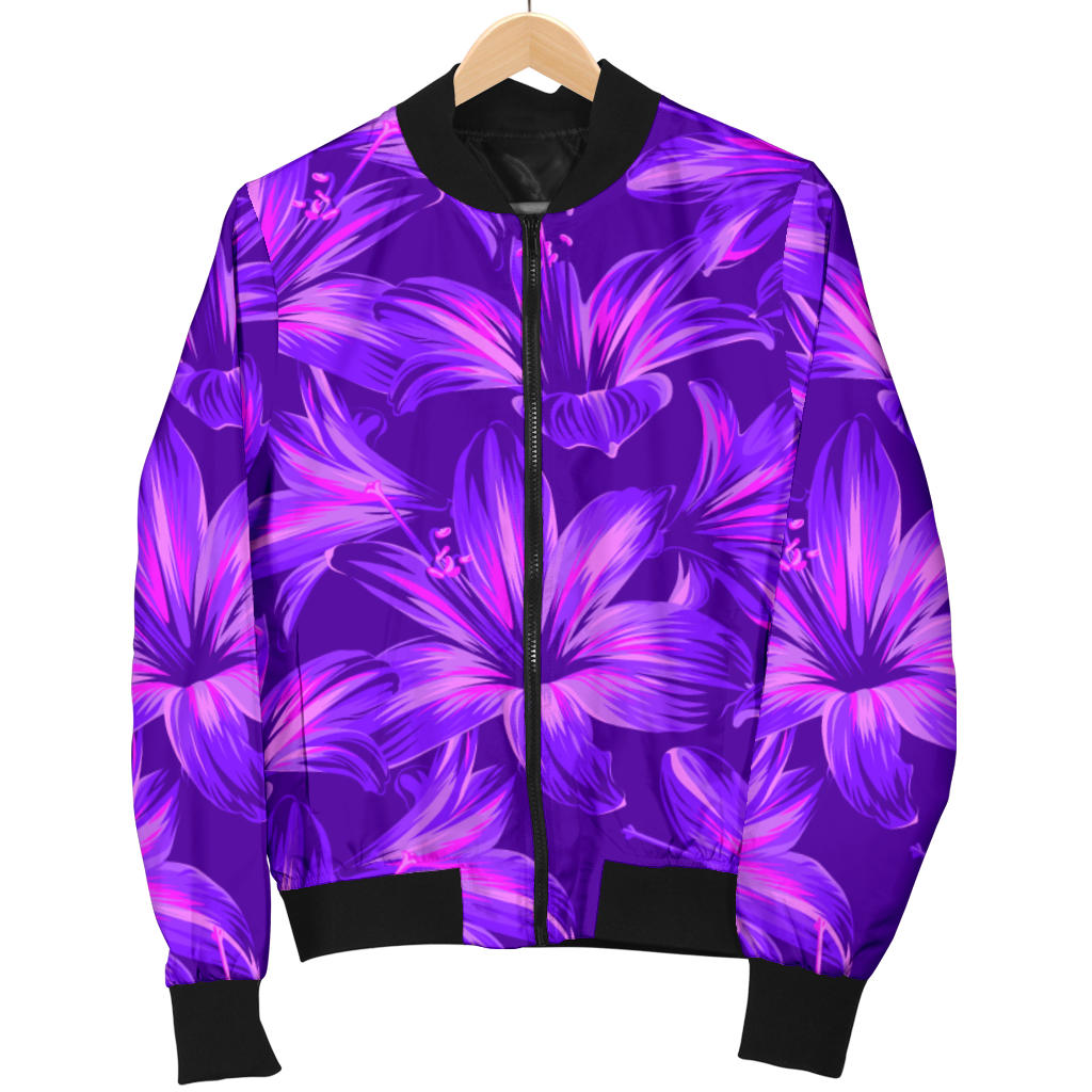 Amaryllis Pattern Print Design AL03 Men Bomber Jacket