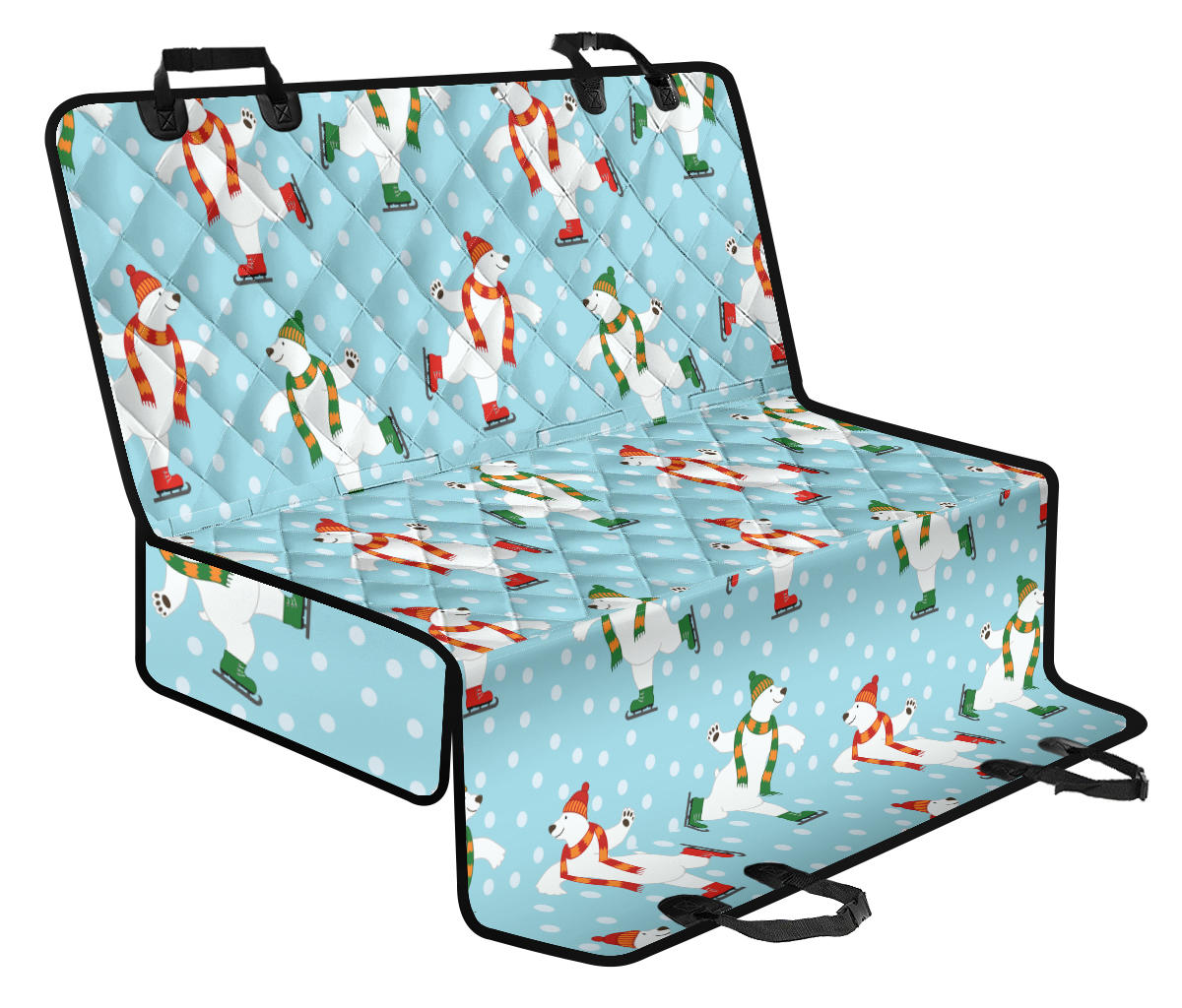 Polar Bear Pattern Print Design PB07 Rear Dog Seat Cover