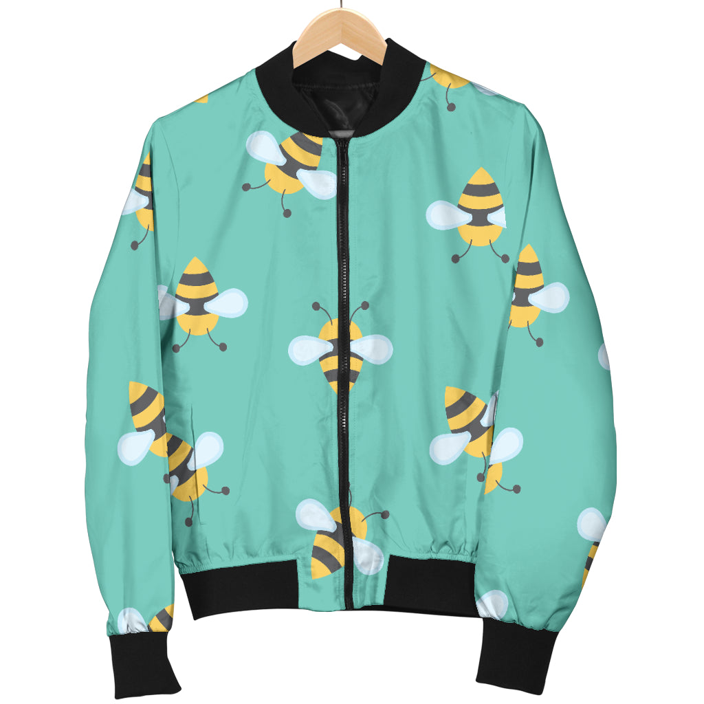 Bee Pattern Print Design 01 Women's Bomber Jacket