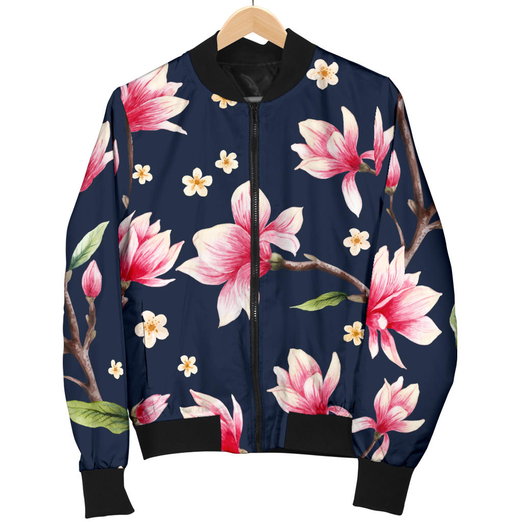 Magnolia Pattern Print Design MAG09 Men Bomber Jacket