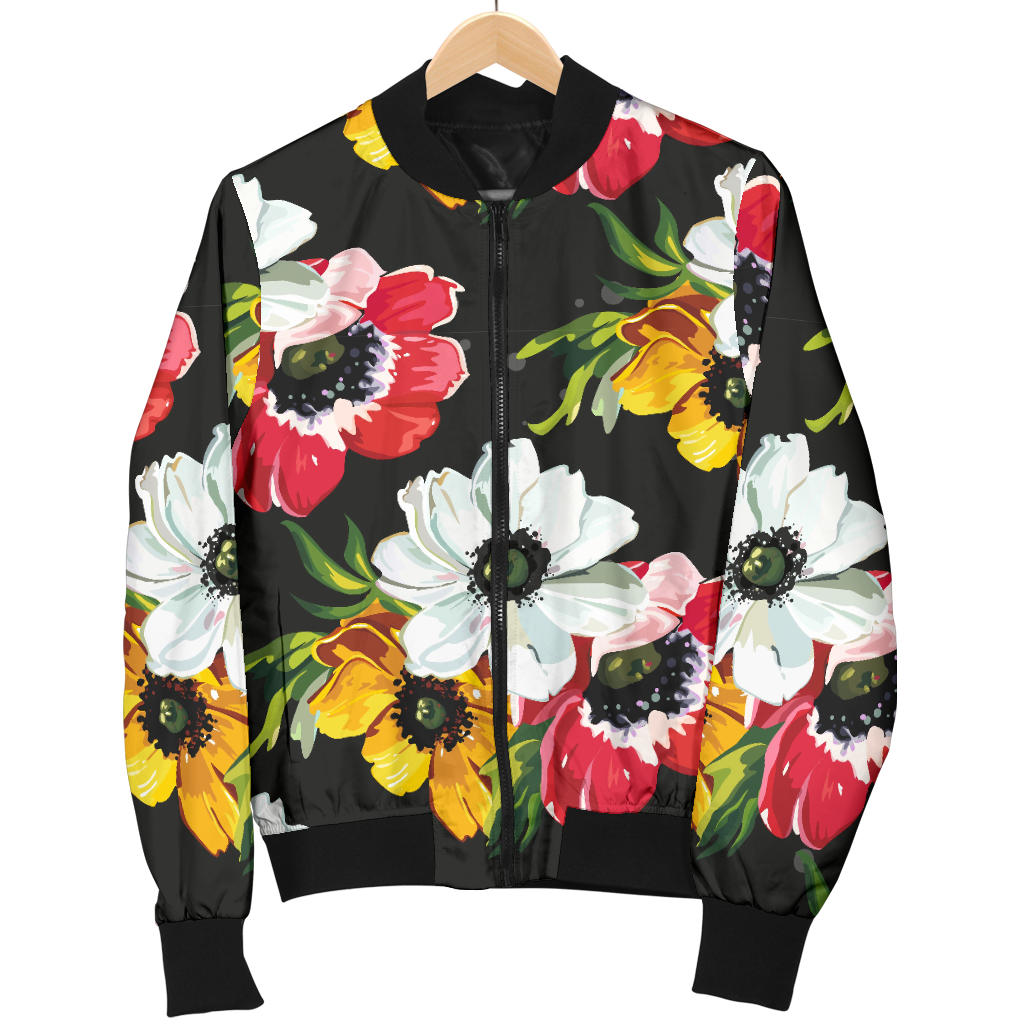 Anemone Pattern Print Design AM07 Men Bomber Jacket