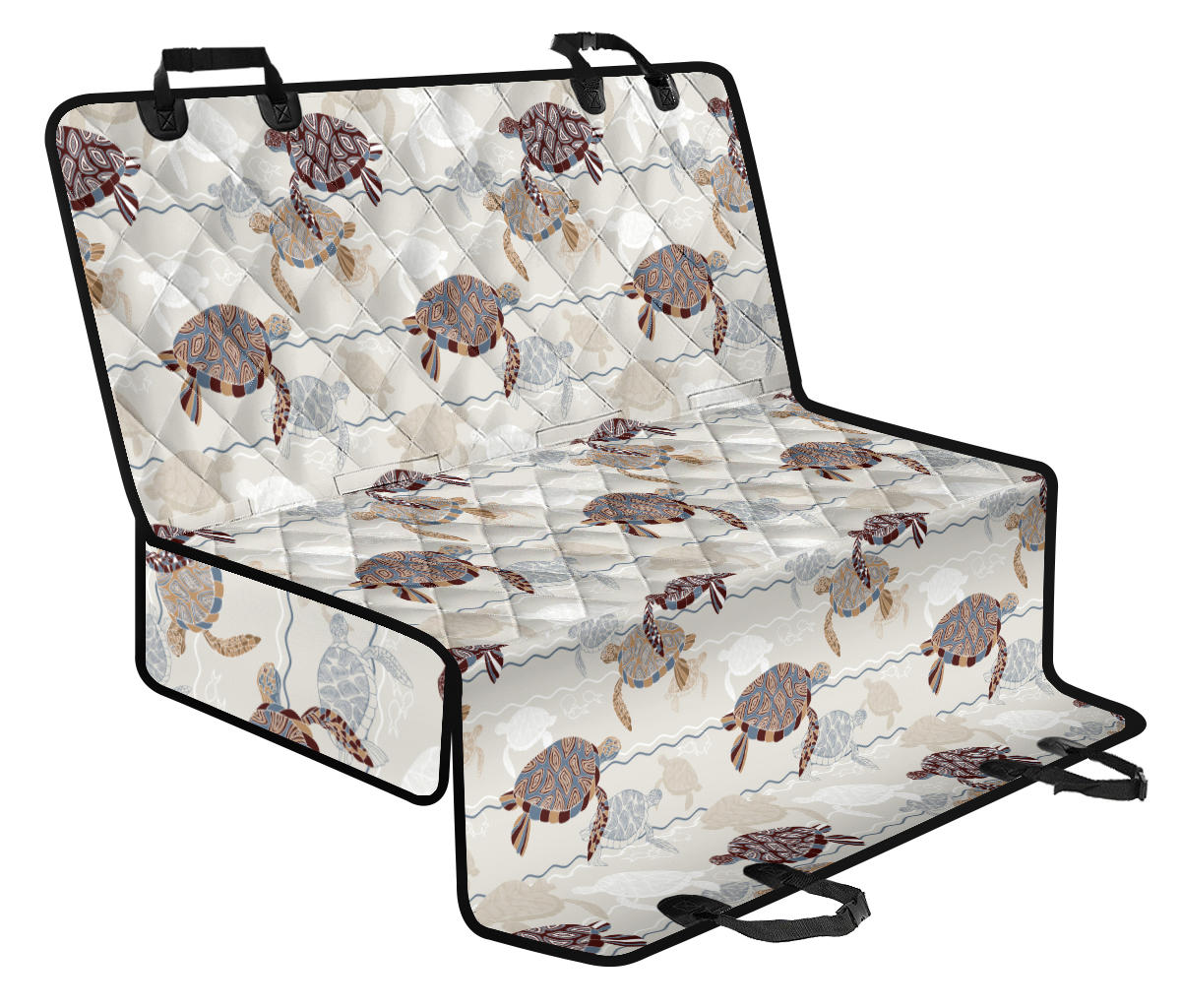 Sea Turtle Pattern Print Design T07 Rear Dog Seat Cover