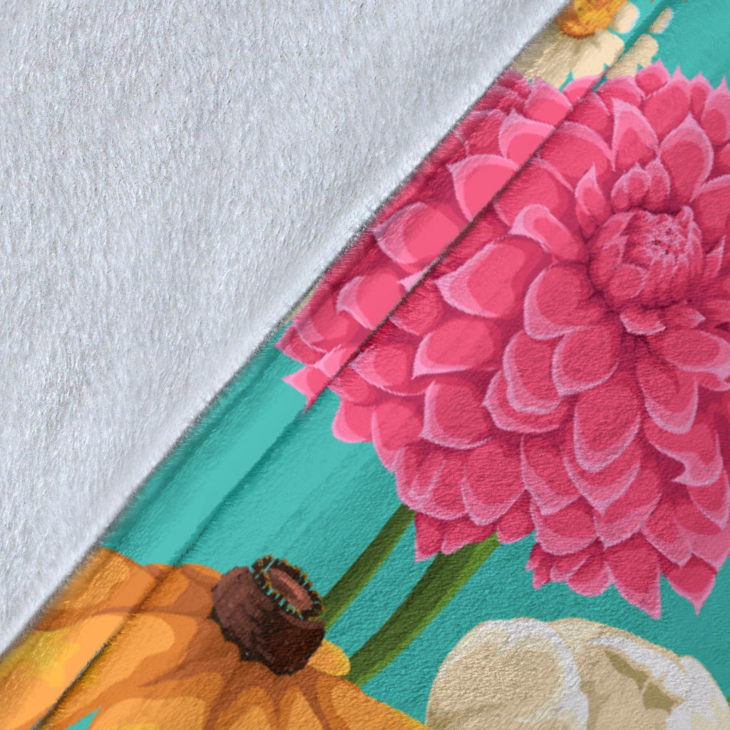 Summer Floral Pattern Print Design SF07 Fleece Blanket