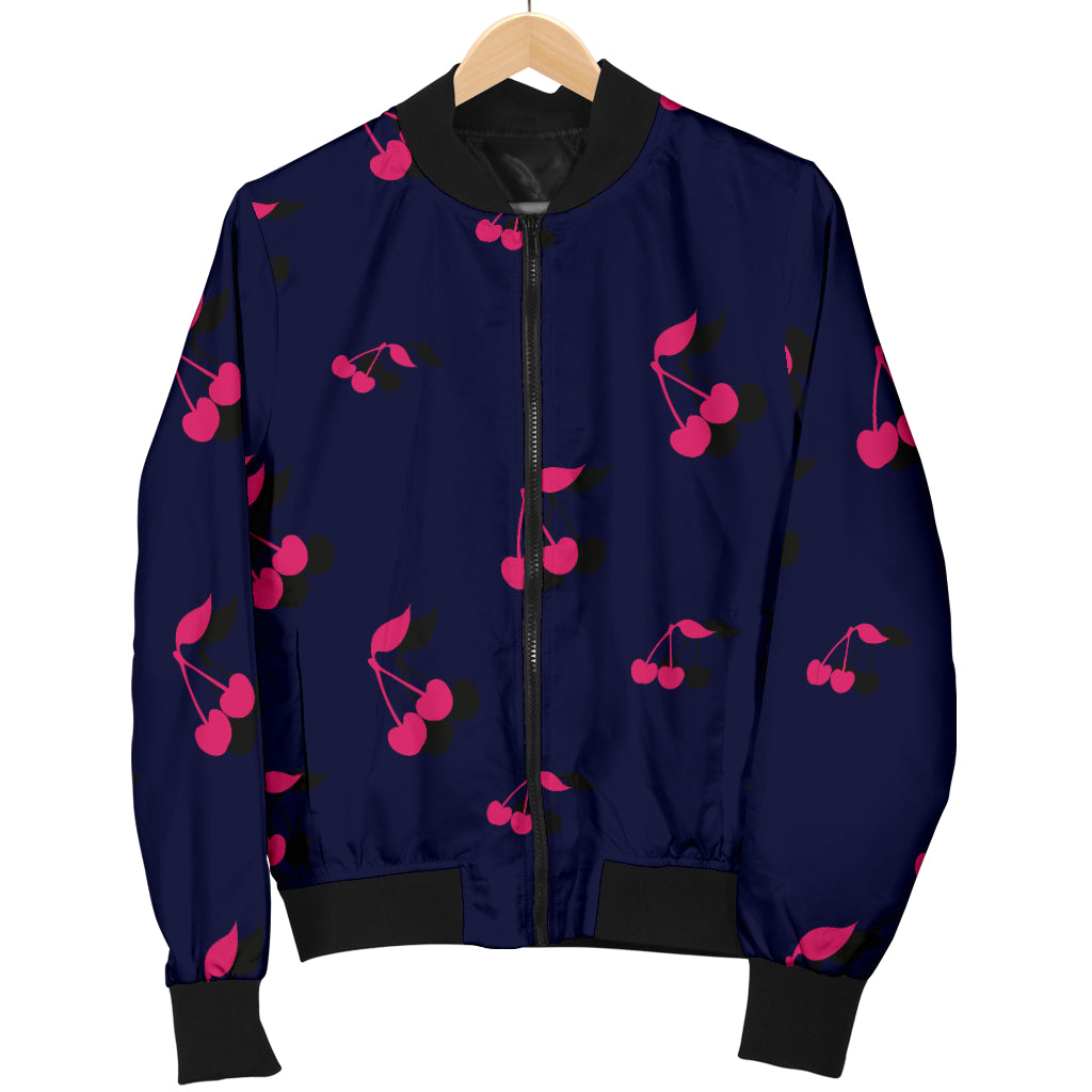 Cherry Pattern Print Design 02 Women's Bomber Jacket