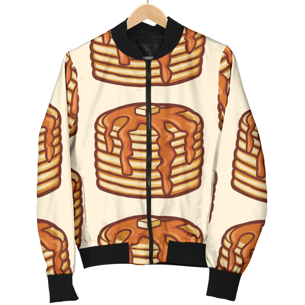 Pancake Pattern Print Design A02 Women's Bomber Jacket