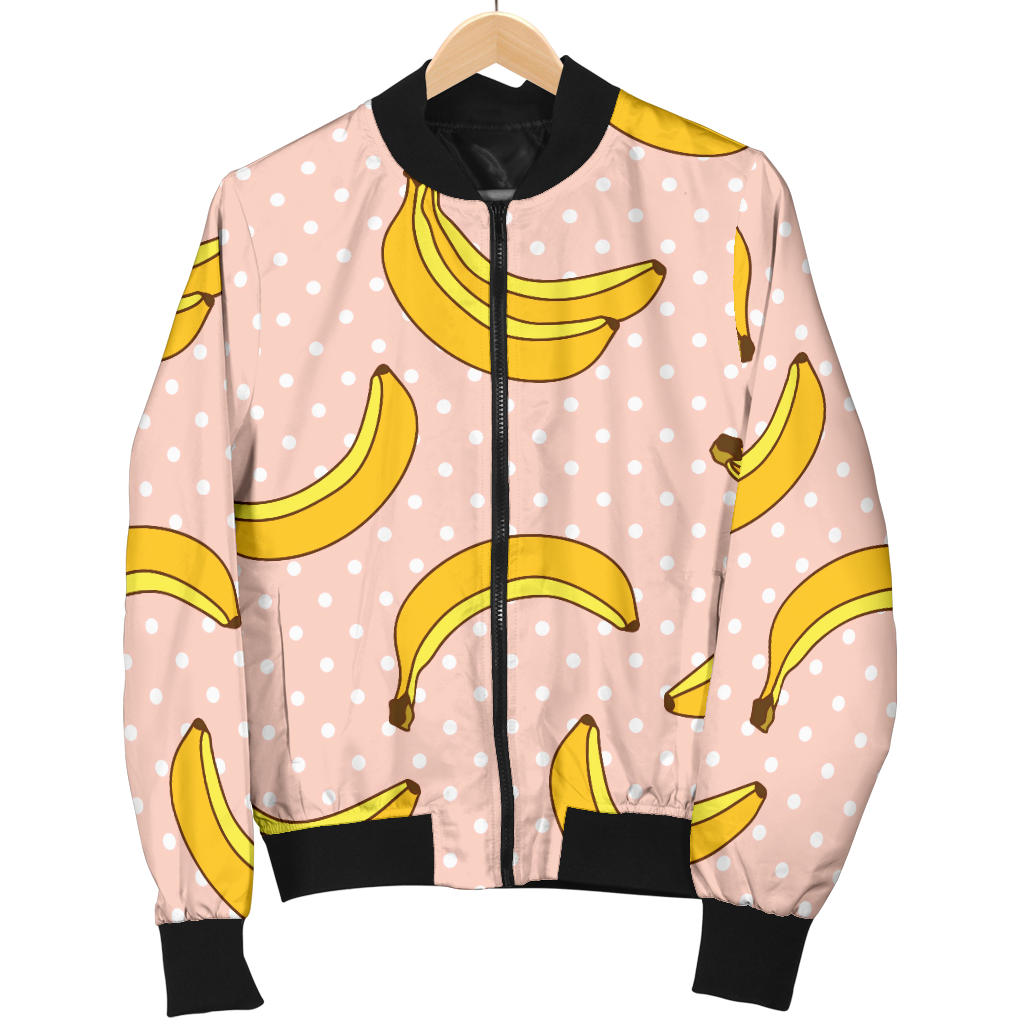 Banana Pattern Print Design BA06 Women Bomber Jacket