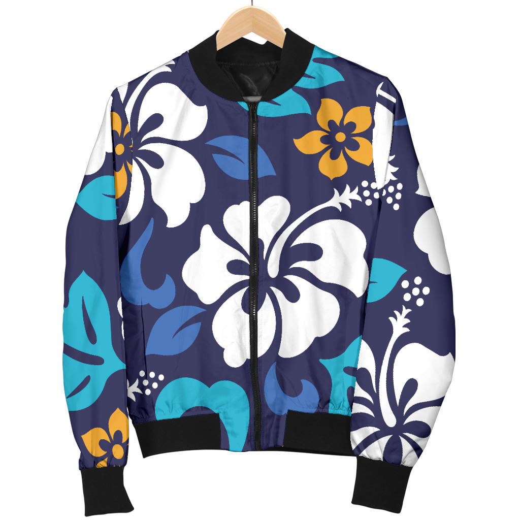 Hibiscus Pattern Print Design HB030 Men Bomber Jacket