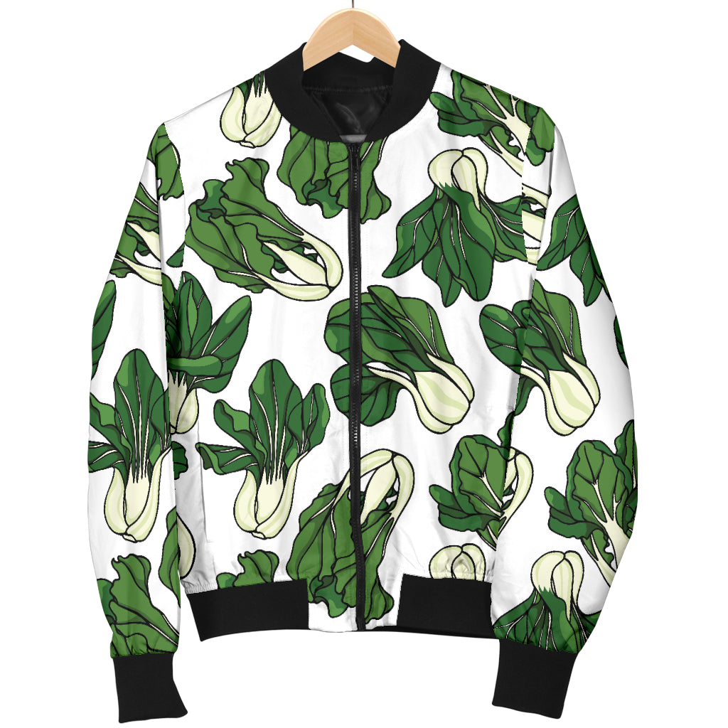 Bok Choy Pattern Print Design 02 Women's Bomber Jacket