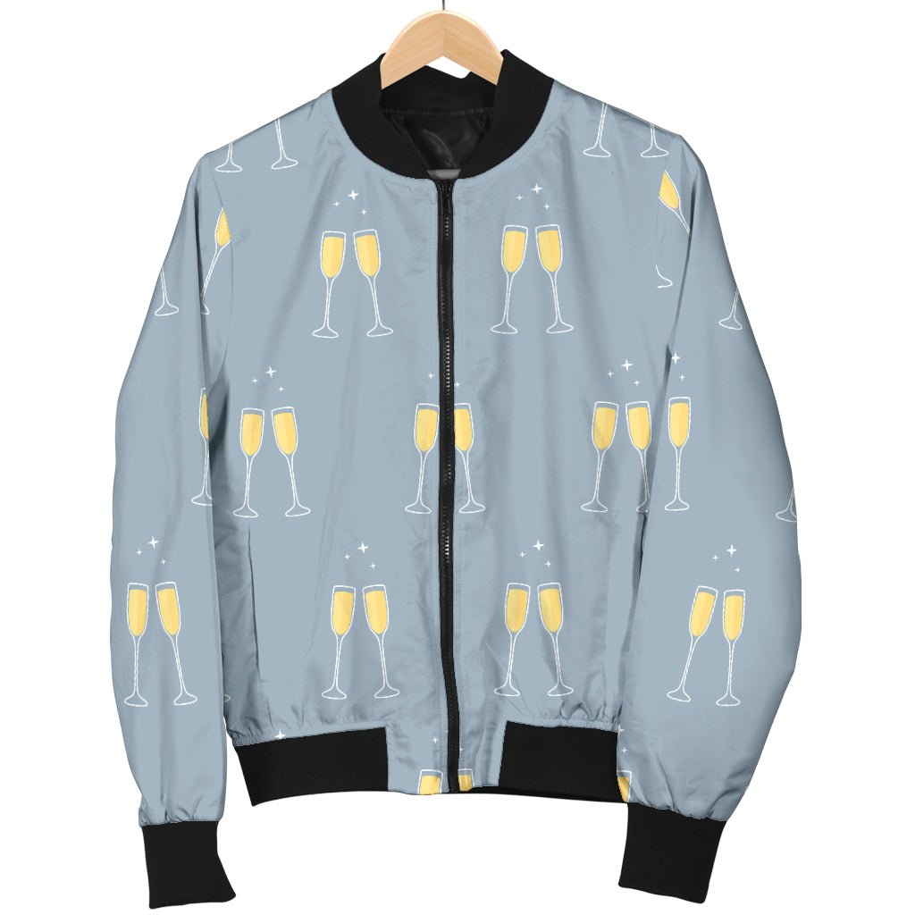 Champagne Pattern Print Design 03 Women's Bomber Jacket