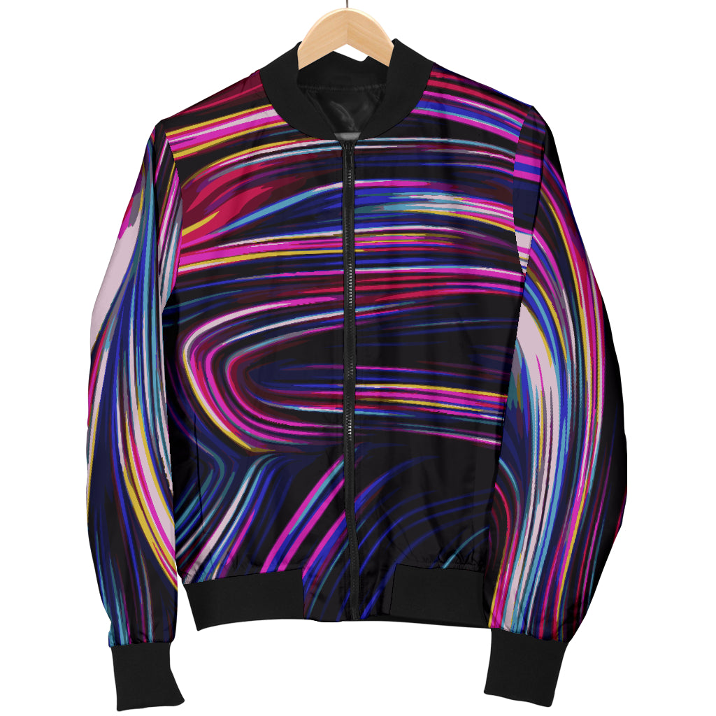 Liquid Pattern Print Design 01 Women's Bomber Jacket