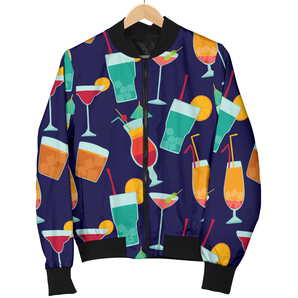 Cocktail Pattern Print Design 06 Women's Bomber Jacket